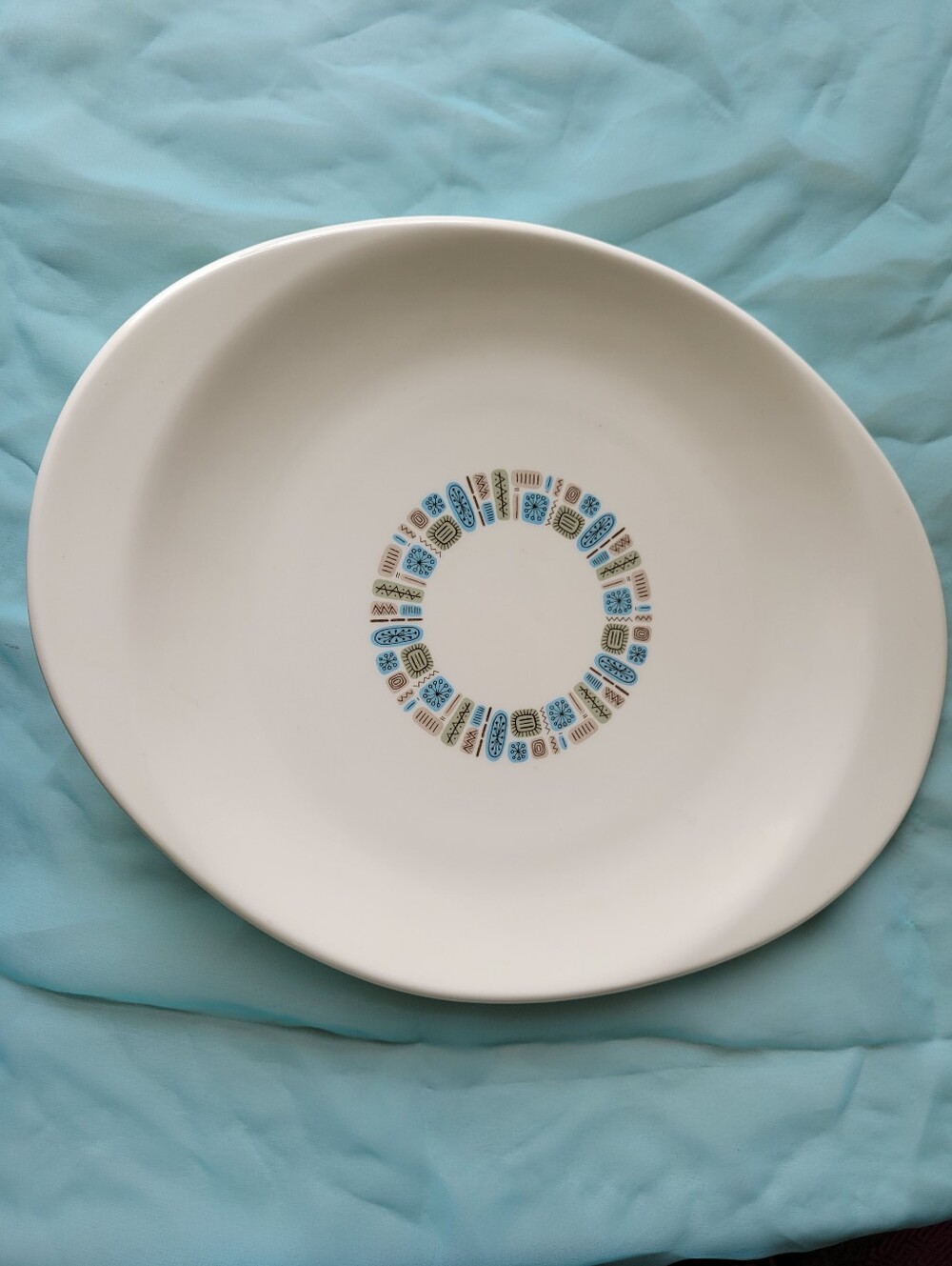 Vintage Dura-Gloss Atomic Platter Temporama Ceramic Serving Platter MCM Retro